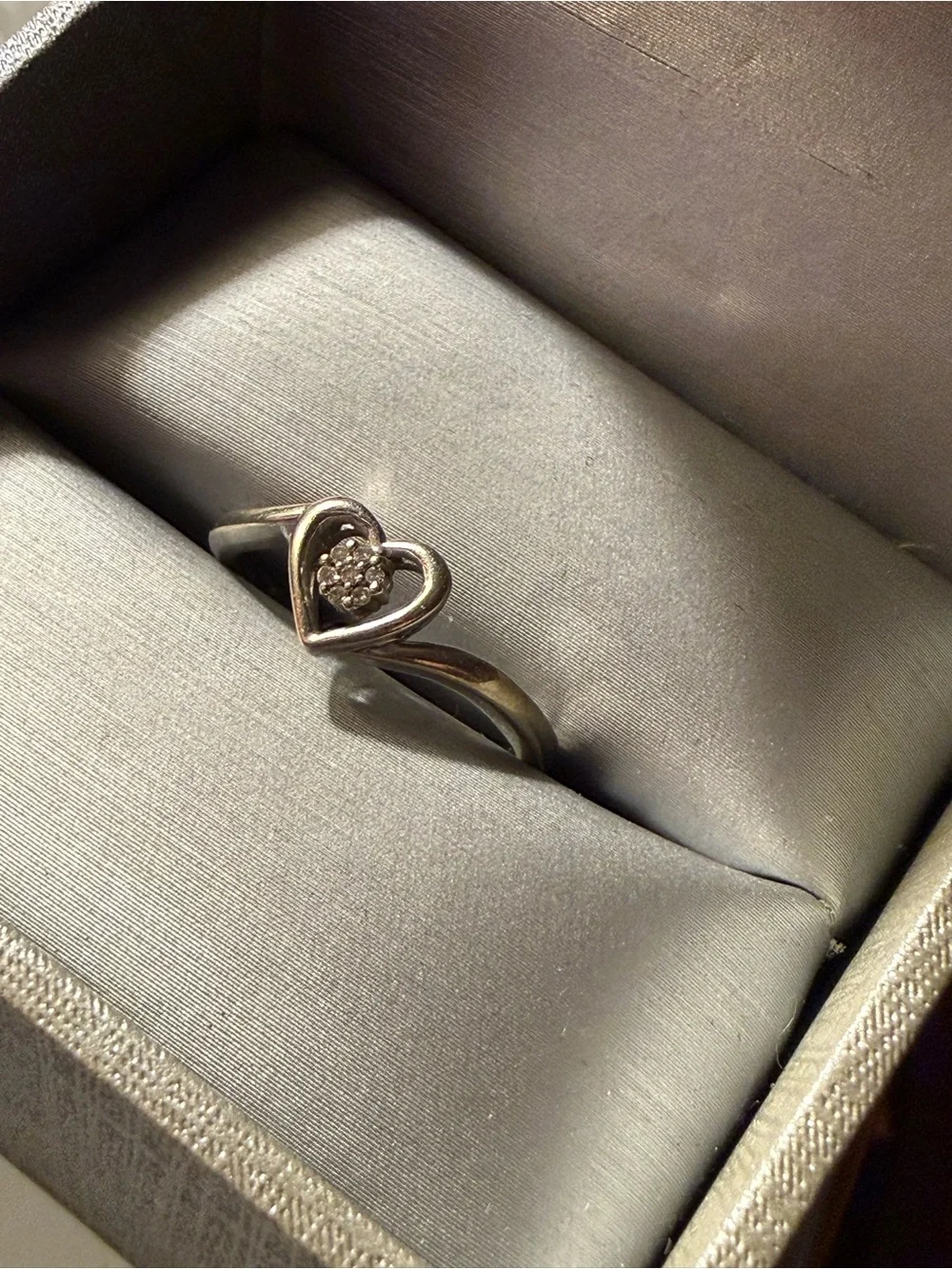 Zales Heart Ring with Diamond Cluster 10k